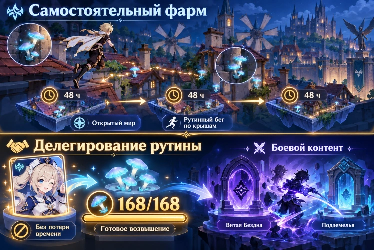 Фармить самостоятельно или делегировать рутину