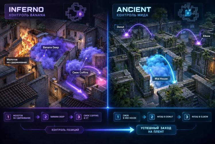 Ключевой утилит на Inferno и Ancient: контроль банана и мида